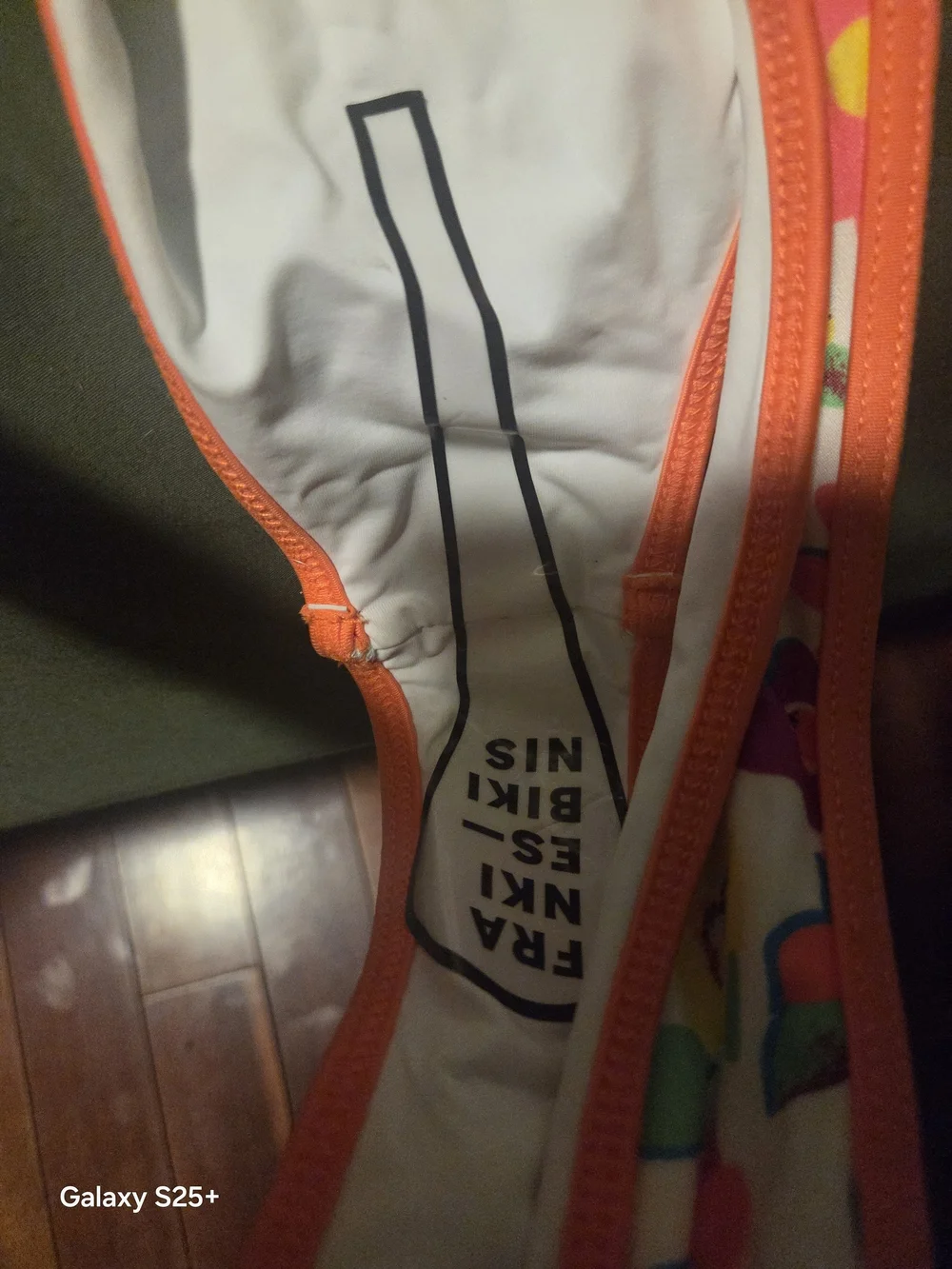 Frankie's Bikinis White And Orange Floral 2 Piece Bikini Set NWT